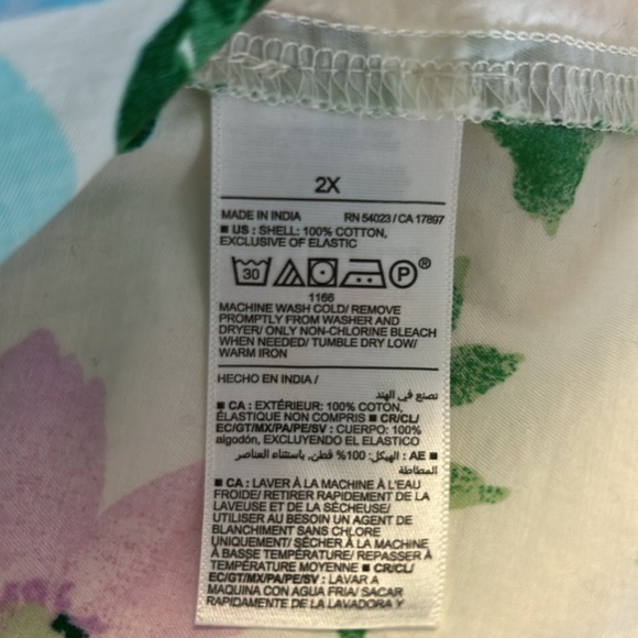 Old Navy Floral Blue & Lavender Cottagecore Romantic Spring Peasant Top Size 2X - Picture 6 of 6